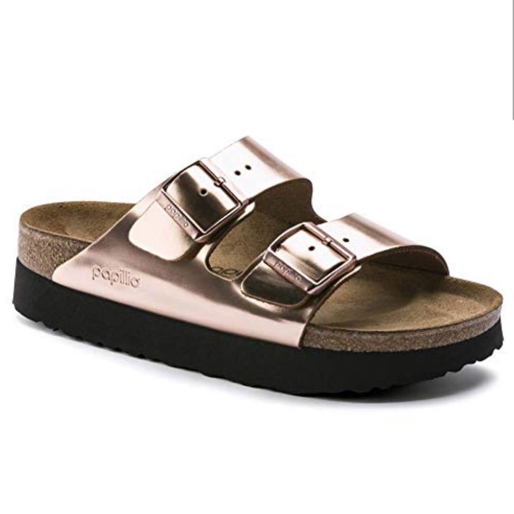 BIRKENSTOCK PAPILLIO LEATHER AZ Copper Platform 39 - Picture 3 of 10
